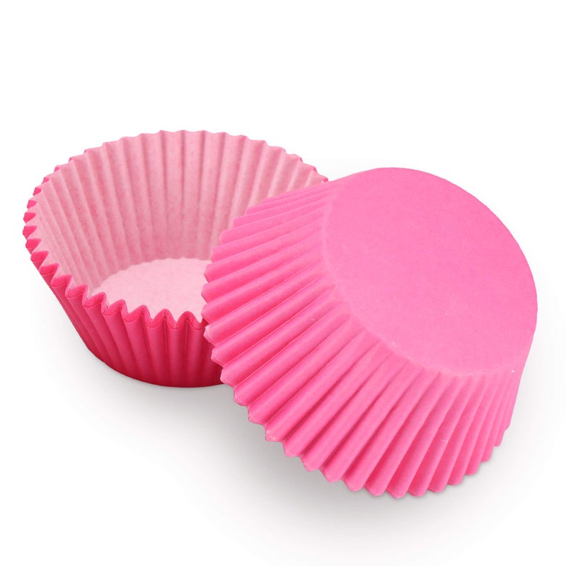 TRUSBER Pink Baking Cups, 100 pieces Paper Cupcake Liners Wrappers Nonstick Muffin Molds Baking Cup Holders for Wedding, Birthday, Baby Shower or Holiday Party (Pink) - Image 3